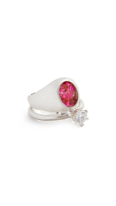 Shop Voodoo Jewels Sigillum Ring In Pink/clear