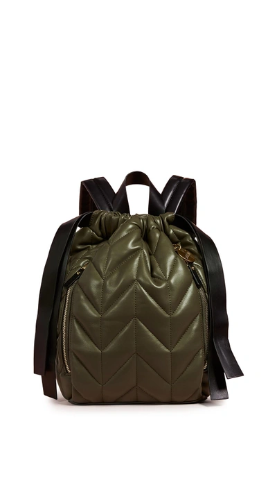 Shop Studio 33 Nifty Drawstring Backpack In Army Green