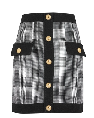 Shop Balmain Houndstooth Mini Skirt