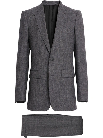 Shop Burberry Slim Fit English Pinstripe Wool Suit - Grey