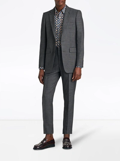 Shop Burberry Slim Fit English Pinstripe Wool Suit - Grey