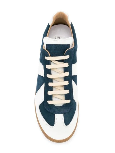 Shop Maison Margiela Replica Panelled Sneakers - Blue