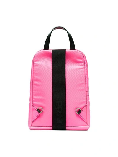 Shop Prada Pink Logo One Shoulder Backpack - Pink & Purple
