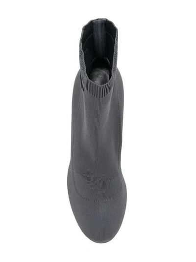 Shop Prada Logo 90 Sock Booties - Grey