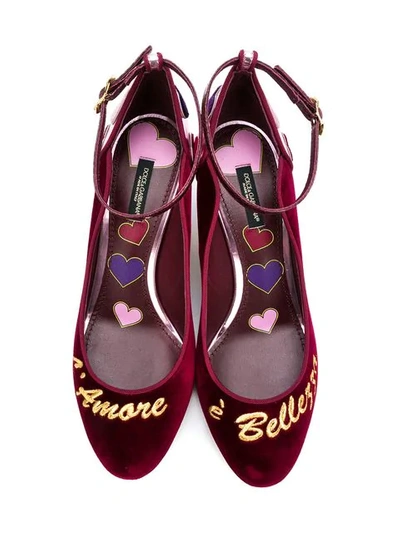 Shop Dolce & Gabbana L'amore Heart Pumps In Red