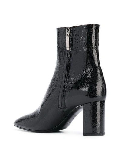 Shop Saint Laurent Block Heel Ankle Boots In Black