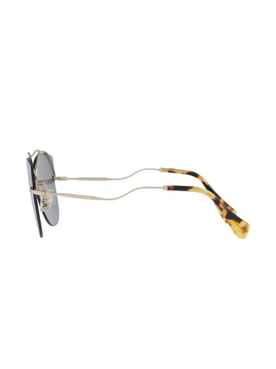 Shop Miu Miu Scenique Mirrored Sunglasses In Grey