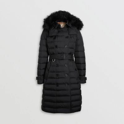Shop Burberry Detachable Hood Down-filled Puffer Coat In Black