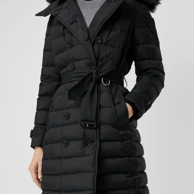 Shop Burberry Detachable Hood Down-filled Puffer Coat In Black