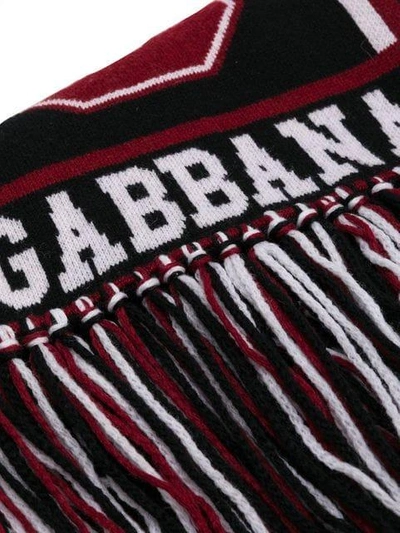 Shop Dolce & Gabbana Printed Knit Scarf In Black