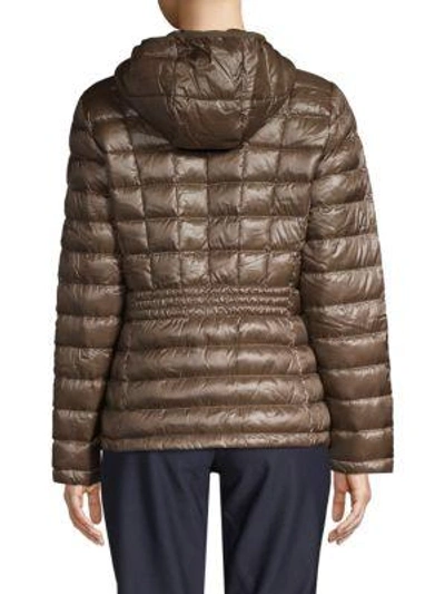 Shop Calvin Klein Packable Down Puffer Coat In Taupe