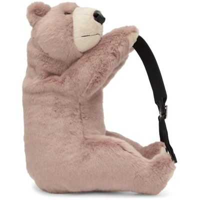Shop Dolce & Gabbana Dolce And Gabbana Pink Eco Fur Teddy Bear Backpack In 80404 Pink