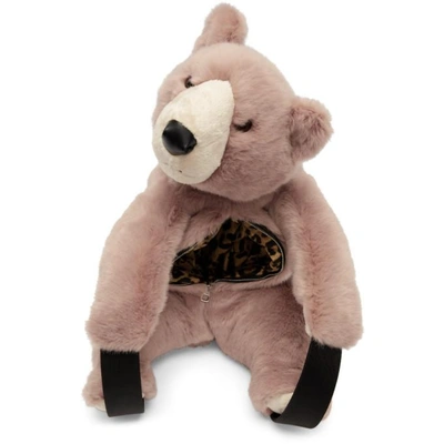 Shop Dolce & Gabbana Dolce And Gabbana Pink Eco Fur Teddy Bear Backpack In 80404 Pink
