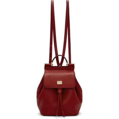 Shop Dolce & Gabbana Dolce And Gabbana Red Small Sicily Backpack In 87515 Red