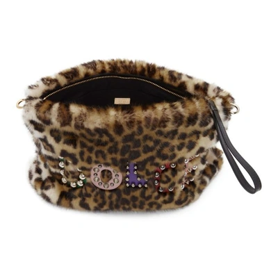 Shop Dolce & Gabbana Dolce And Gabbana Beige Faux-fur Leopard Cleo Pouch In 8s193 Leopa