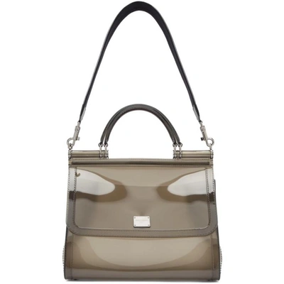 Shop Dolce & Gabbana Grey Small Rubber Miss Sicily Bag