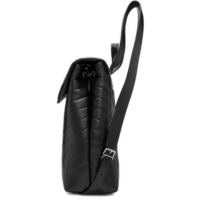 Shop Saint Laurent Black Medium Loulou Backpack In 1000 Black