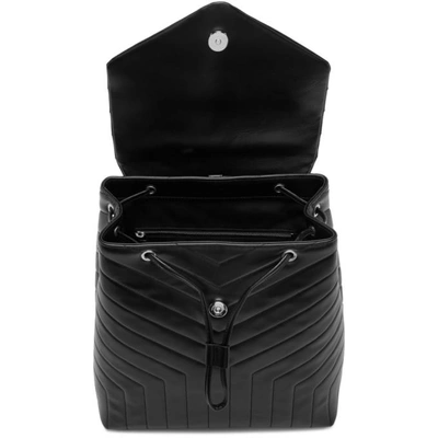 Shop Saint Laurent Black Medium Loulou Backpack In 1000 Black