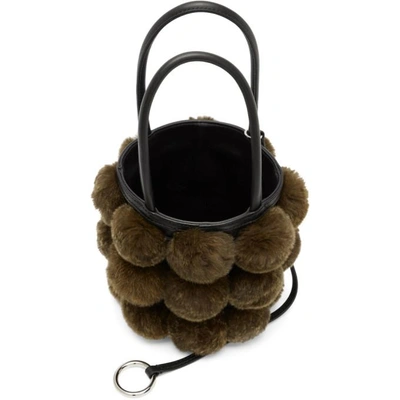 Shop Alexander Wang Black And Brown Fur Mini Roxy Bag In 264 Racoon