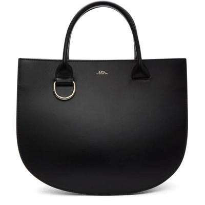 Shop Apc Black Leather Marion Bag