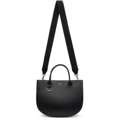 Shop Apc Black Leather Marion Bag