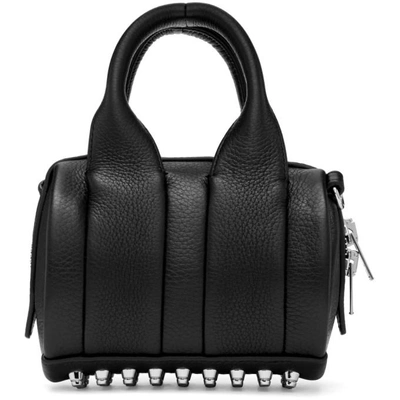 Shop Alexander Wang Black Leather Baby Rockie Bag In 001 Black