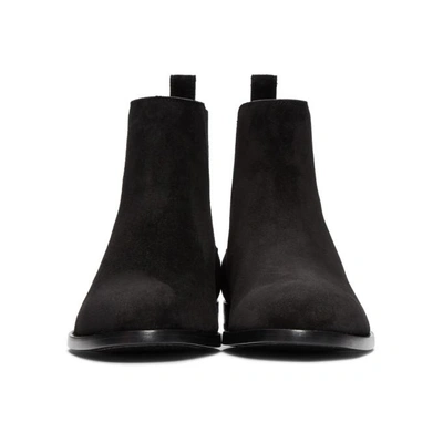 Shop Saint Laurent Black Suede Dare Chelsea Boots In 1000 Black