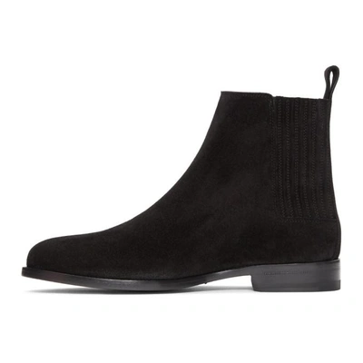 Shop Saint Laurent Black Suede Dare Chelsea Boots In 1000 Black