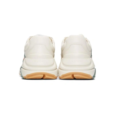 Shop Gucci White Stripes Rhyton Sneakers In 9022 M.whit