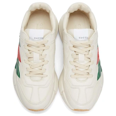 Shop Gucci White Stripes Rhyton Sneakers In 9022 M.whit