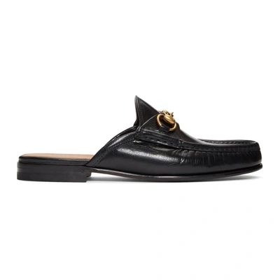 Shop Gucci Black Slip-on Roos Loafers In 1000 Nero