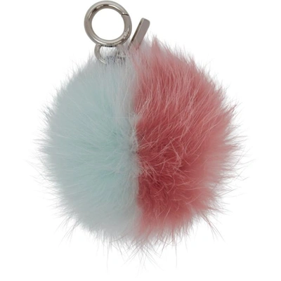 Shop Fendi Pink And Blue Fur Bag Bugs Keychain In F13yr Pink