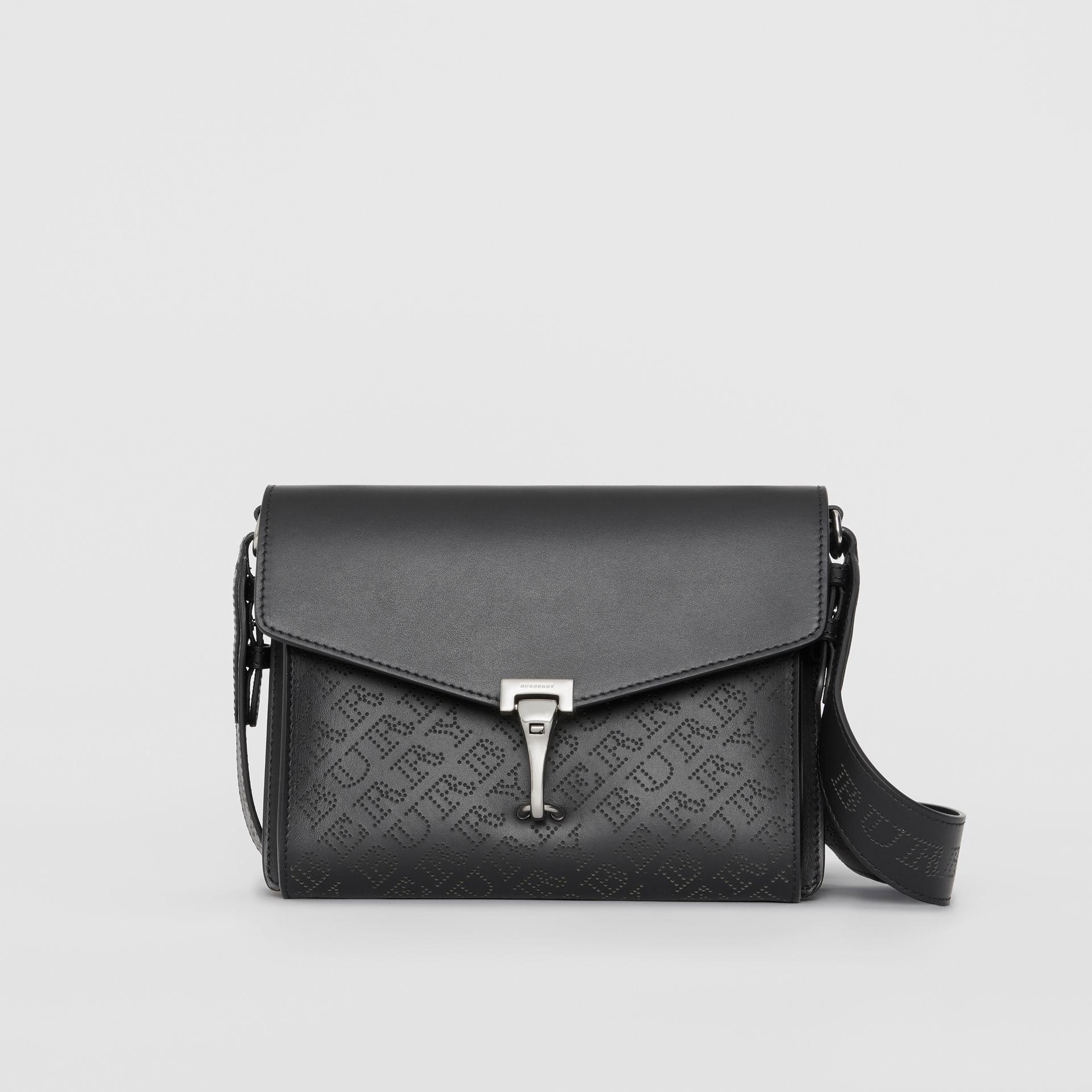 burberry small perforated logo leather crossbody bag