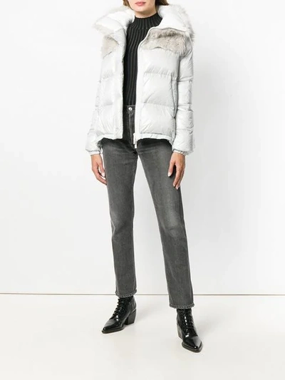 Shop Sacai Padded Winter Jacket In Neutrals