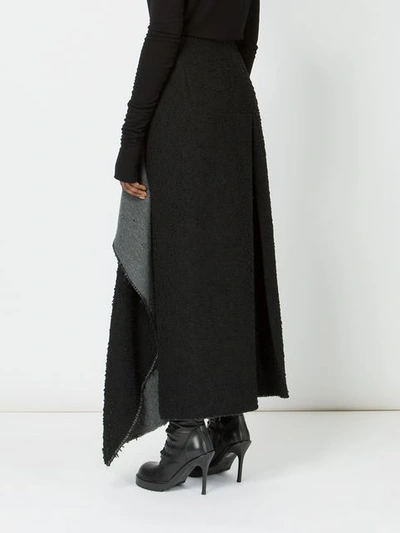 Shop Masnada Two-tone Asymmetric Wrap Skirt - Black