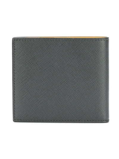 Shop Prada Logo Embellished Wallet - Grey