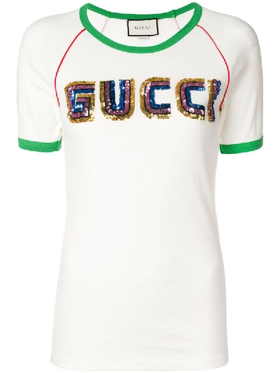 Shop Gucci Logo Appliqué T-shirt