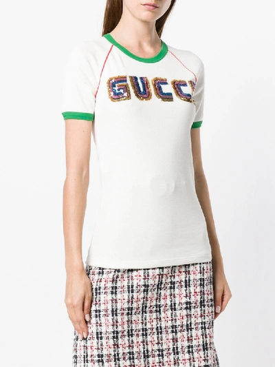 Shop Gucci Logo Appliqué T-shirt