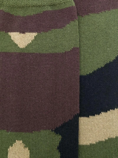 Shop Sacai Camouflage Socks - Brown