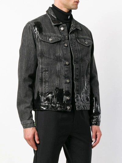 Shop Misbhv Paint Splatter Denim Jacket In Black