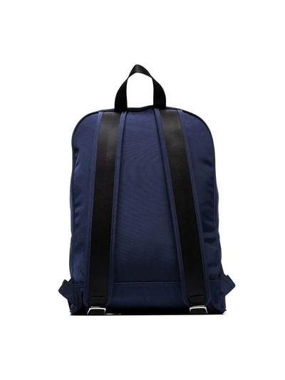 Shop Kenzo Blue Tiger Logo Embroidered Backpack