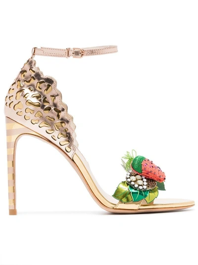 Shop Sophia Webster Multicoloured Lilico Fruit 100 Leather Sandals In Metallic