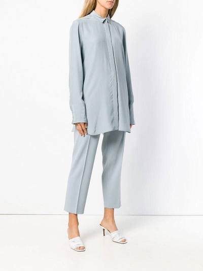 Shop Jil Sander Longline Shirt - Blue