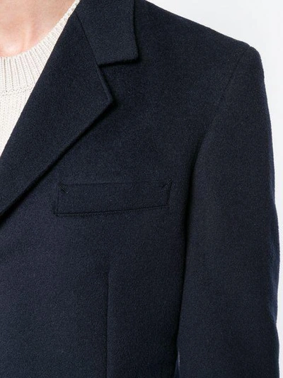 Shop Yohji Yamamoto Single Breasted Coat - Blue