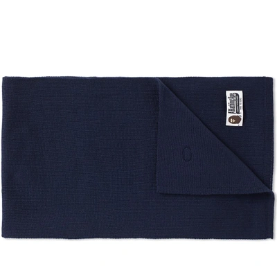 A Bathing Ape One Point Knit Scarf In Blue | ModeSens
