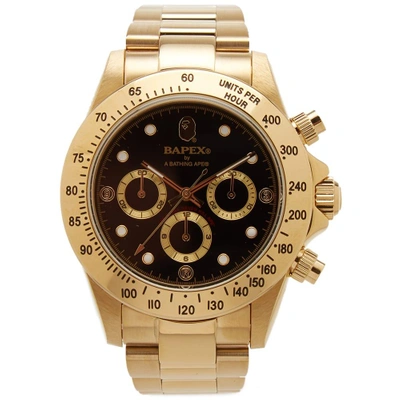 A Bathing Ape Type 3 Bapex Watch In Gold ModeSens