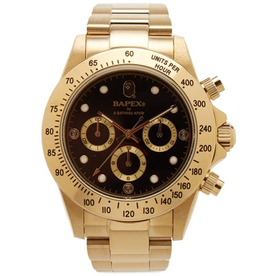 A Bathing Ape Type 3 Bapex Watch In Gold | ModeSens
