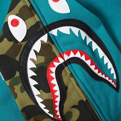 Shop A Bathing Ape Shark Full Zip Hoody In Blue