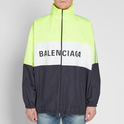 Shop Balenciaga Logo Track Jacket In Yellow