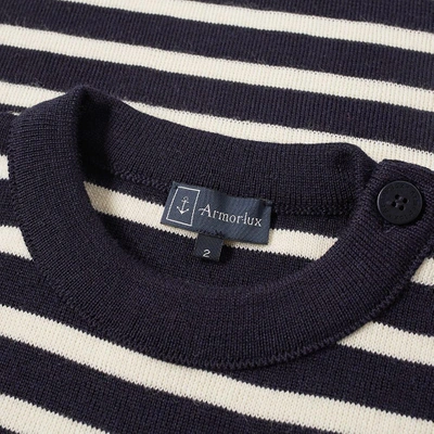 Shop Armor-lux 2915 Fouesnant Stripe Crew Knit In Blue